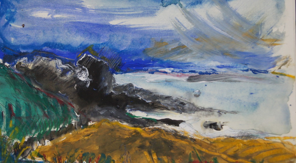 coverack/2010/ ink/pencil/overpainted with aquarell